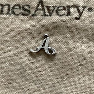 James Avery Silver Script Initial A Charm